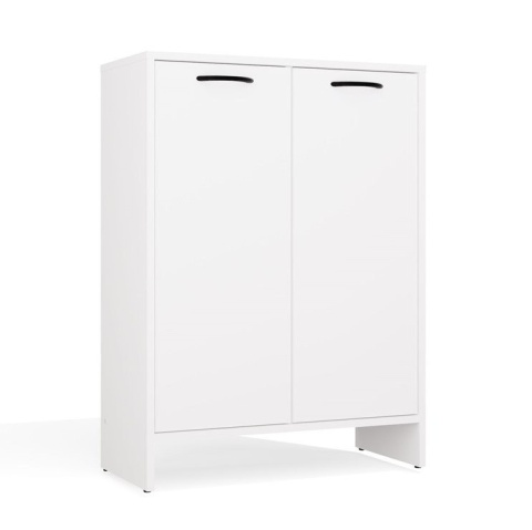 Szafka Łazienkowa Stojąca Biała Do Łazienki 3 Półki z Koszem 66x90x30 Kate
