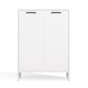 Szafka Łazienkowa Stojąca Biała Do Łazienki 3 Półki z Koszem 66x90x30 Kate