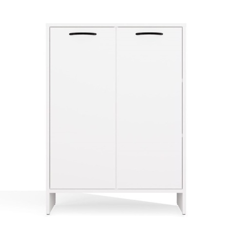 Szafka Łazienkowa Stojąca Biała Do Łazienki 3 Półki z Koszem 66x90x30 Kate