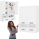 Szafka Łazienkowa Wisząca Biała Do Łazienki Półki 2 Szuflady 66x67x30 Kate