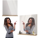 Lustro Łazienkowe 60x61,5 cm Ścienne Z Półką 12cm Dąb Evoke Bezramkowe Deko