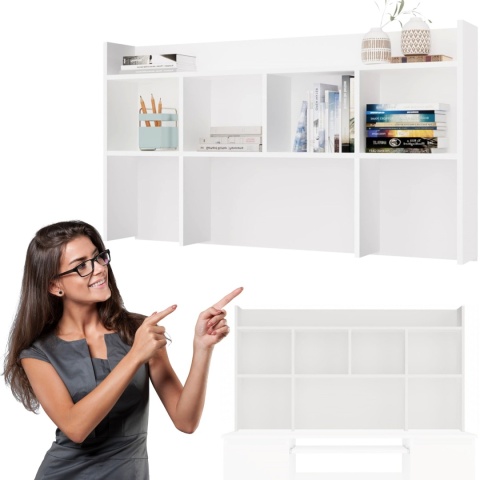 Nadstawka do Biurka 130 cm BIAŁA Regał Na Książki Dokumenty Organizer Mika