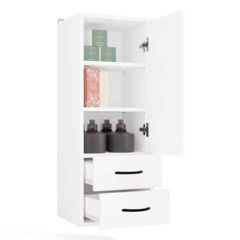 Szafka Łazienkowa Wisząca Biała Do Łazienki 3 Półki 2Szuflady 35x67x30 Kate