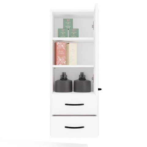 Szafka Łazienkowa Wisząca Biała Do Łazienki 3 Półki 2Szuflady 35x67x30 Kate