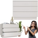 Komoda z 3 szufladami Do Salonu Sypialni Amelia 3S Szafka Kaszmir Beż 85 cm