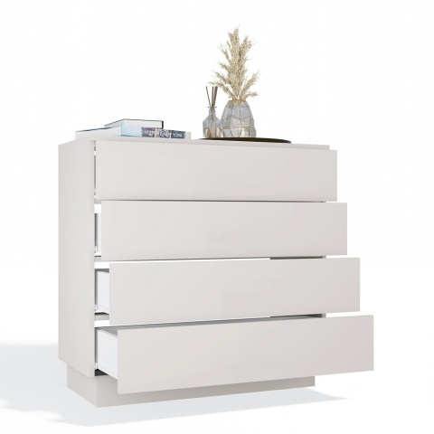 Komoda z 4 szufladami Do Salonu Sypialni Amelia 4S Szafka Kaszmir Beż 85 cm