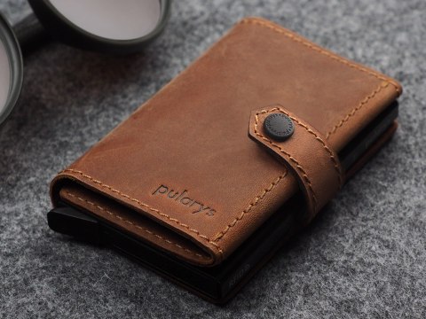 Portfel HIKER Pularys Skóra Hunter koniak 7x10x2,5 cm