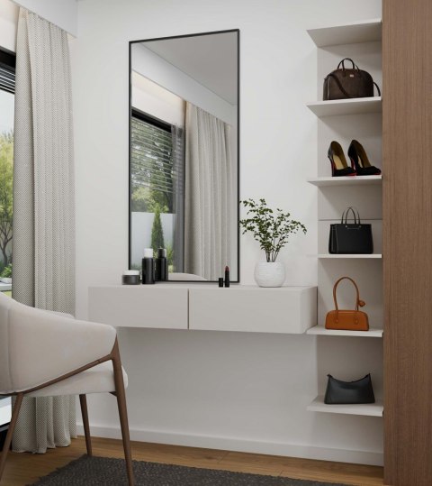 Toaletka Kosmetyczna z 2 Szufladami Konsola Wisząca Kaszmir Gaja 110x40 cm