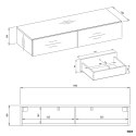 Toaletka Kosmetyczna z 2 Szufladami Konsola Wisząca Kaszmir Gaja 110x40 cm