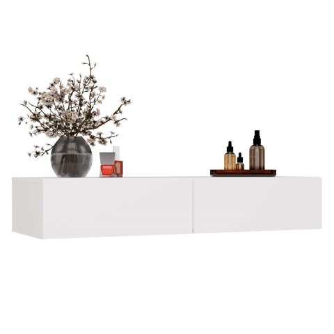 Toaletka Kosmetyczna Biała z 2 Szufladami Konsola Wisząca Gaja 110x40 cm
