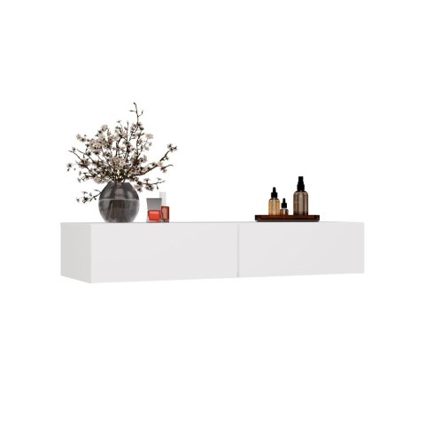 Toaletka Kosmetyczna Biała z 2 Szufladami Konsola Wisząca Gaja 110x40 cm