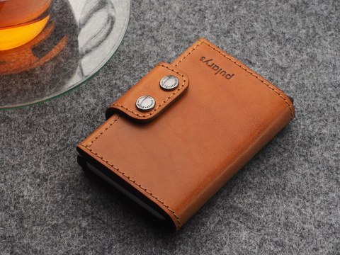 Portfel DOPPIO Max Pularys Skóra Nomad koniak 6,5x9,5x2,5 cm