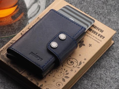 Portfel DOPPIO Max Pularys Skóra Nomad granatowy 6,5x9,5x2,5 cm