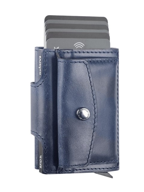 Portfel DOPPIO Max Pularys Skóra Nomad granatowy 6,5x9,5x2,5 cm