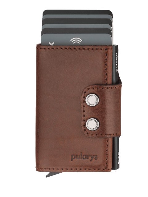 Portfel DOPPIO Pularys Skóra Nomad brązowy 6,5x9,5x2,5 cm