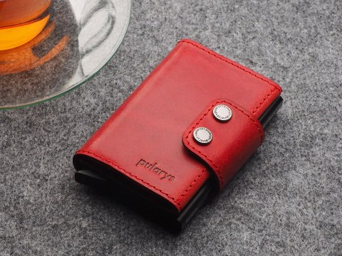 Portfel DOPPIO Pularys Skóra Nomad Czerwony 6,5x9,5x2,5 cm