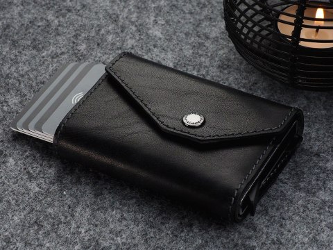 Portfel PORTER Go Pularys Skóra Nomad czarny 6,5x10x2,5 cm