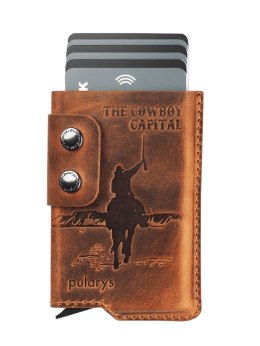 Portfel FUNKY - THE COWBOY CAPITAL Decor Pularys The Original Legendary Vintage Saddle Leather brązowy 7x10x2 cm