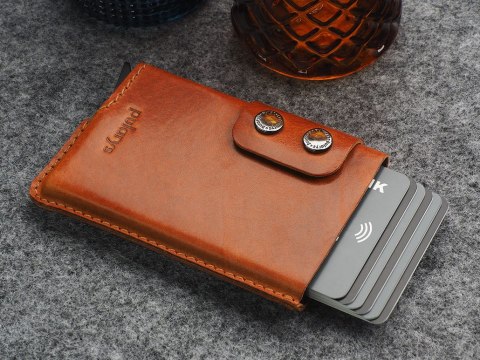 Portfel FUNKY Pularys Skóra Nomad koniak 7x10x2 cm