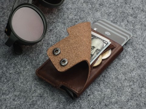 Portfel FUNKY Pularys Skóra Nomad brązowy 7x10x2 cm