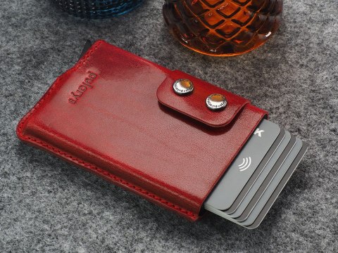 Portfel FUNKY Pularys Skóra Nomad Czerwony 7x10x2 cm