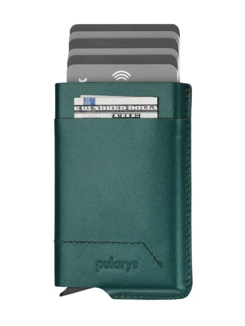 Portfel GOBI Pularys Skóra Italia zielony 7x10x1 cm
