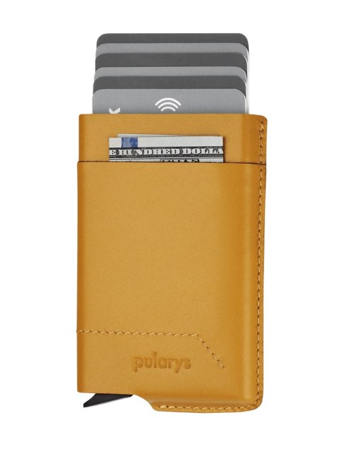 Portfel GOBI Pularys Skóra Italia żółty 7x10x1 cm