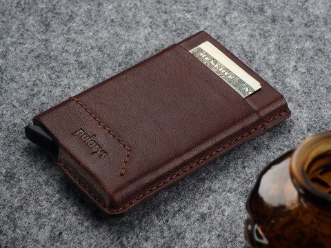 Portfel GOBI Pularys Skóra Nomad brązowy 7x10x1 cm