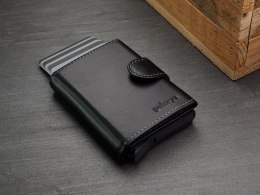 Portfel SOHO Pularys Skóra Italia czarny 7,5x9,5x2,5 cm