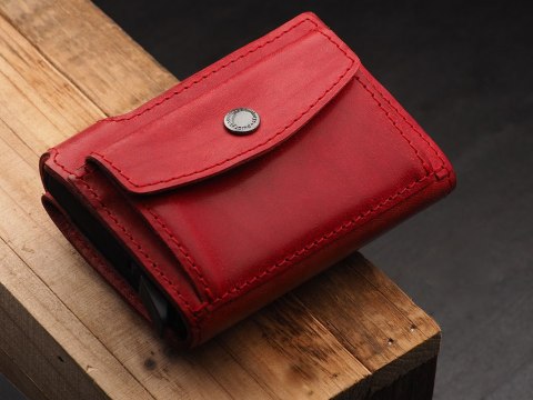 Portfel SOLO Max Pularys Skóra Nomad Czerwony 7,5x9,5x3 cm