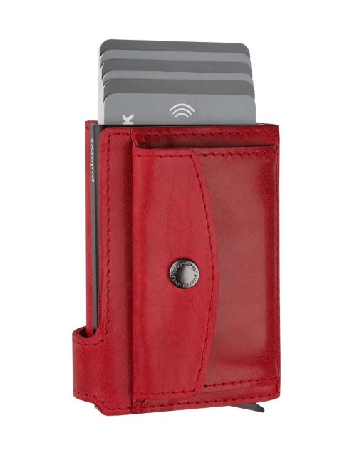 Portfel SOLO Max Pularys Skóra Nomad Czerwony 7,5x9,5x3 cm