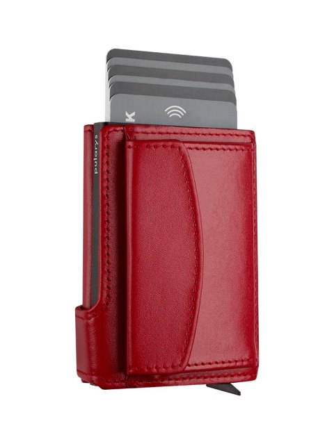Portfel SOLO Max Pularys Skóra Italia Czerwony 7,5x9,5x3 cm