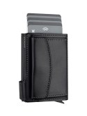 Portfel SOLO Max Pularys Skóra Italia czarny 7,5x9,5x3 cm