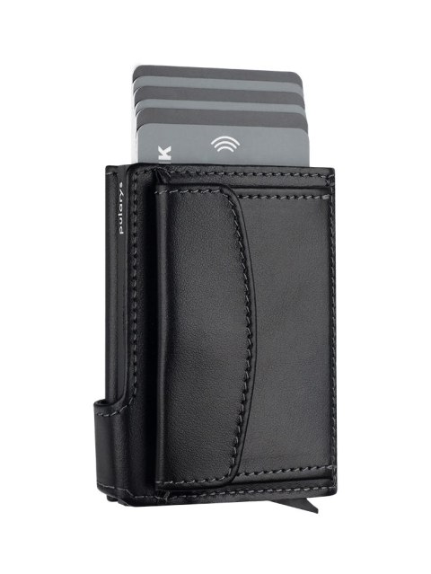 Portfel SOLO Max Pularys Skóra Italia czarny 7,5x9,5x3 cm