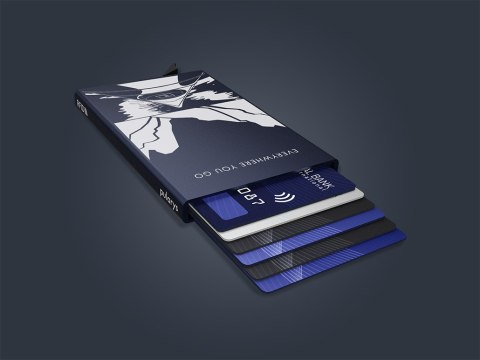 Etui na karty kredytowe RFID ZEN "IN THE FJORDS" Pularys Aluminium granatowy 6x9,5x1 cm