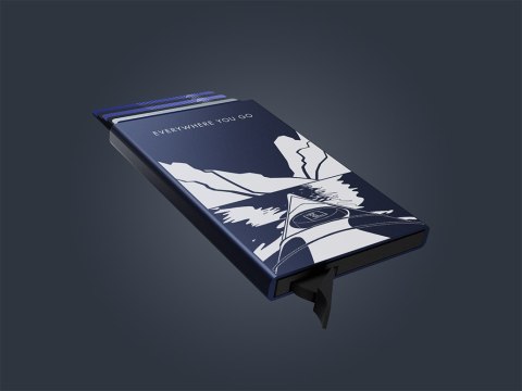 Etui na karty kredytowe RFID ZEN "IN THE FJORDS" Pularys Aluminium granatowy 6x9,5x1 cm