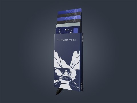 Etui na karty kredytowe RFID ZEN "IN THE FJORDS" Pularys Aluminium granatowy 6x9,5x1 cm