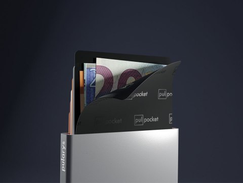 Etui na karty kredytowe RFID ZEN "TEQUILA" Pularys Aluminium szczotkowane brązowy 6x9,5x1 cm