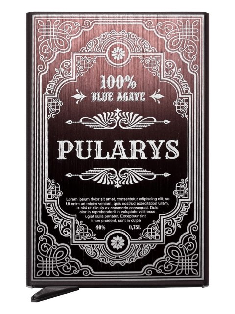 Etui na karty kredytowe RFID ZEN "TEQUILA" Pularys Aluminium szczotkowane brązowy 6x9,5x1 cm