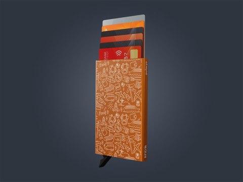 Etui na karty kredytowe RFID ZEN "VACATION" Pularys Aluminium pomarańczowy 6x9,5x1 cm
