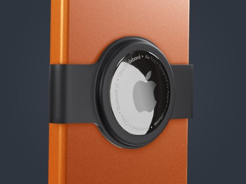 Etui na karty kredytowe RFID ZEN z uchwytem na AirTag Pularys Aluminium, Plastik pomarańczowy 6x9,5x1 cm