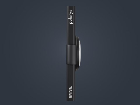 Etui na karty kredytowe RFID ZEN z uchwytem na AirTag Pularys Aluminium, Plastik czarny 6x9,5x1 cm
