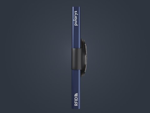Etui na karty kredytowe RFID ZEN z uchwytem na AirTag Pularys Aluminium, Plastik granatowy 6x9,5x1 cm