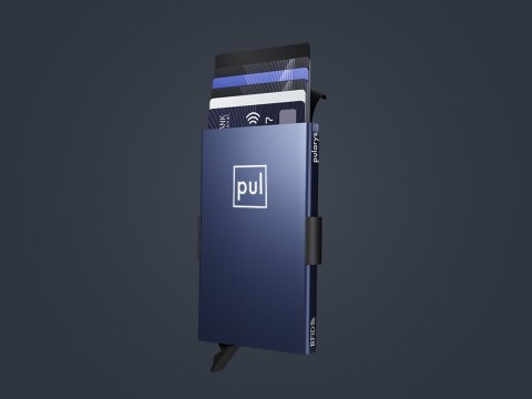 Etui na karty kredytowe RFID ZEN z uchwytem na AirTag Pularys Aluminium, Plastik granatowy 6x9,5x1 cm