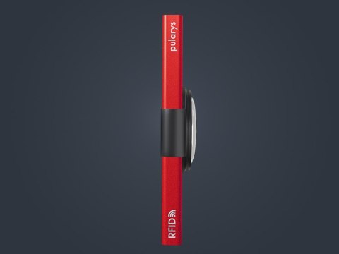 Etui na karty kredytowe RFID ZEN z uchwytem na AirTag Pularys Aluminium, Plastik Czerwony 6x9,5x1 cm