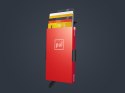 Etui na karty kredytowe RFID ZEN z uchwytem na AirTag Pularys Aluminium, Plastik Czerwony 6x9,5x1 cm