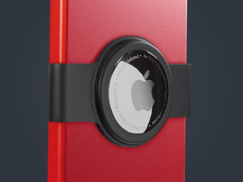 Etui na karty kredytowe RFID ZEN z uchwytem na AirTag Pularys Aluminium, Plastik Czerwony 6x9,5x1 cm