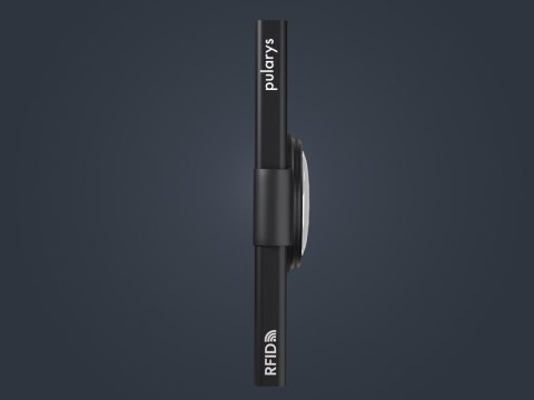 Etui na karty kredytowe RFID ZEN z uchwytem na AirTag Pularys Aluminium szczotkowane czarny 6x9,5x1 cm