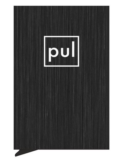Etui na karty kredytowe RFID ZEN z uchwytem na AirTag Pularys Aluminium szczotkowane czarny 6x9,5x1 cm