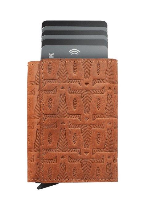 Portfel BOSTO - NATIVE Decor Pularys Nomad koniak 7x9,5x2 cm